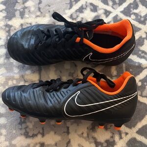 Nike Black and Orange Athletic Cleats